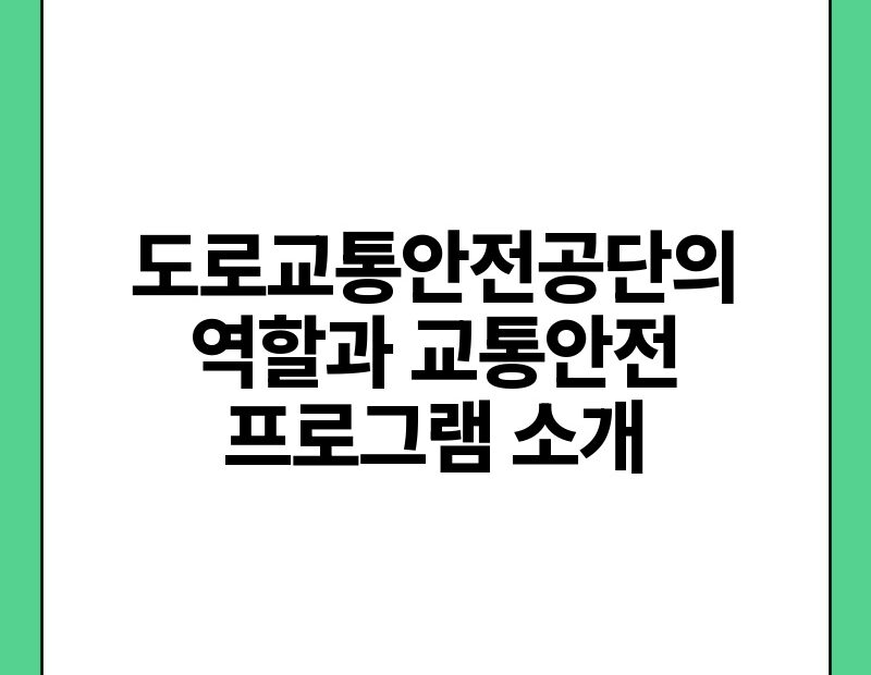 도로교통안전공단의 역할과 교통안전 프로그램 소개.jpg