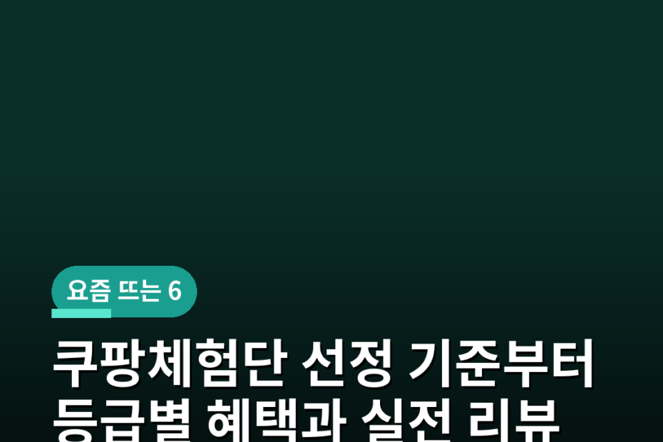 쿠팡체험단 선정 기준부터 등급별 혜택과 실전 리뷰 작성 팁까지 완벽 정리