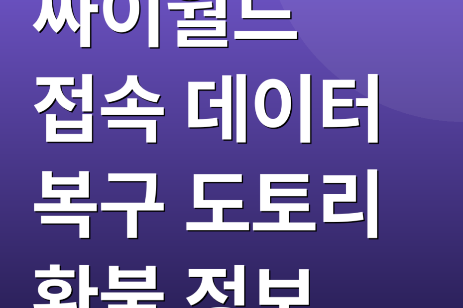 싸이월드 접속 데이터 복구 도토리 환불 정보
