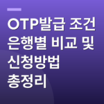 OTP발급 조건 은행별 비교 및 신청방법 총정리