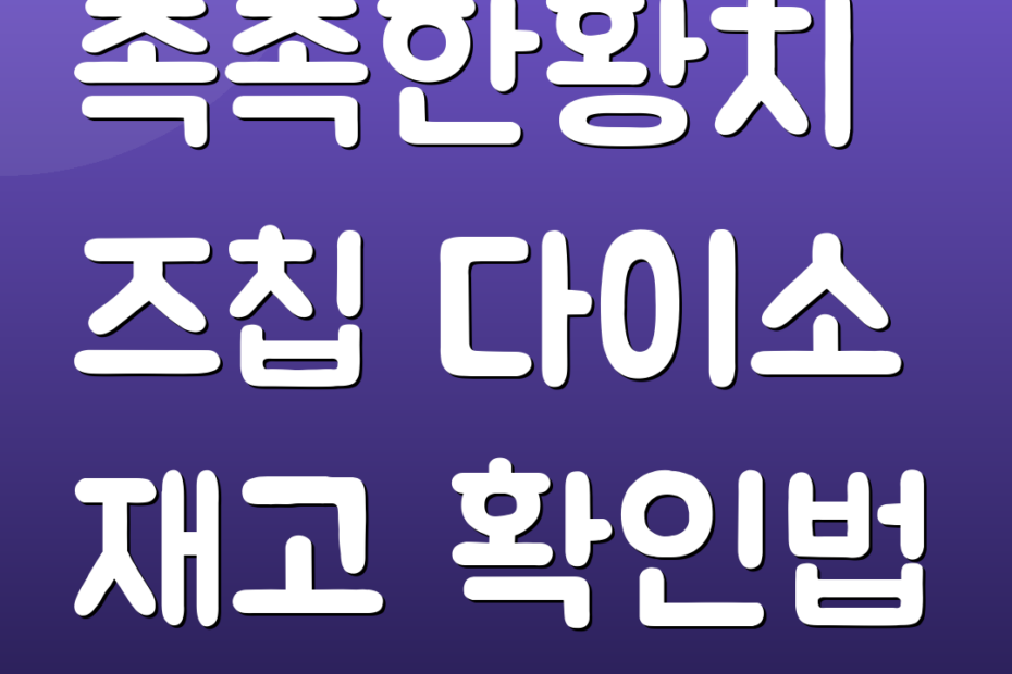 촉촉한황치즈칩 다이소 재고 확인법