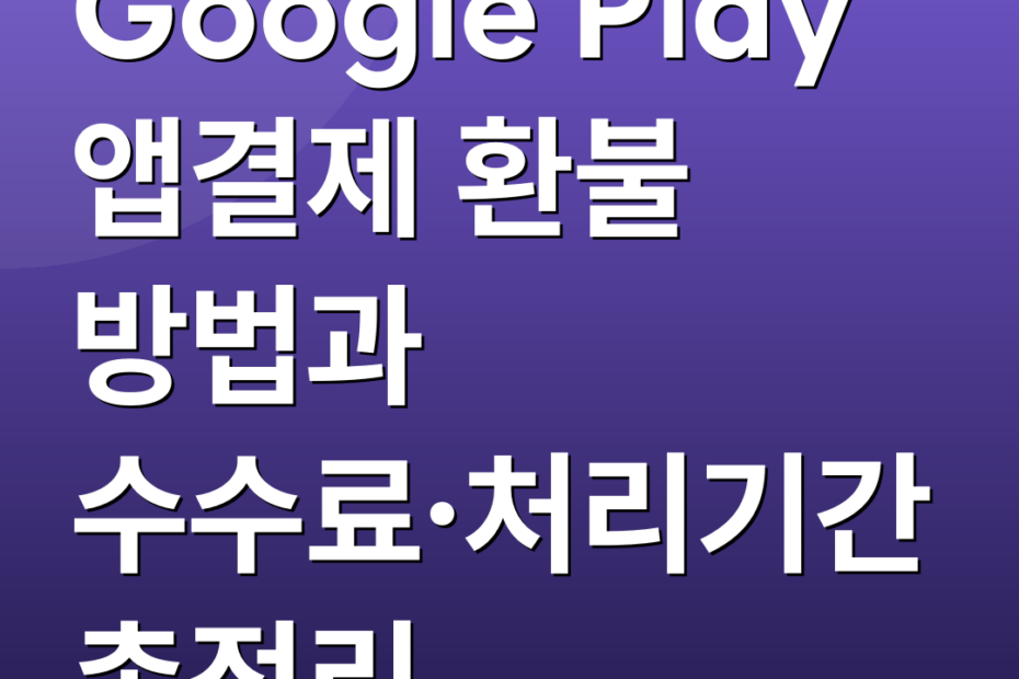 Google Play 앱결제 환불 방법과 수수료·처리기간 총정리