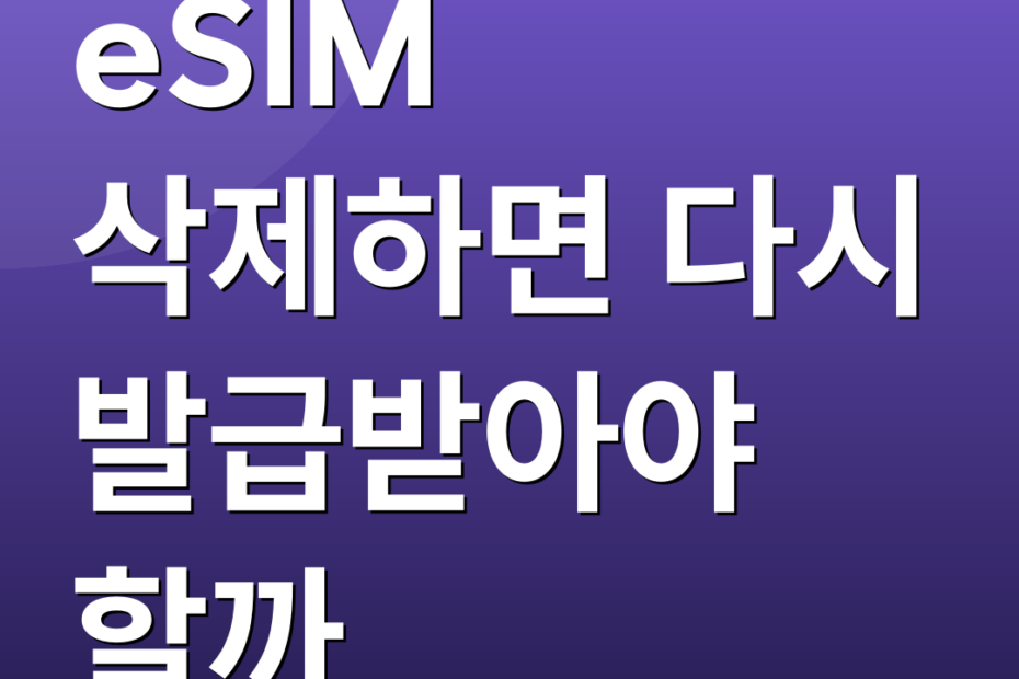 eSIM 삭제하면 다시 발급받아야 할까