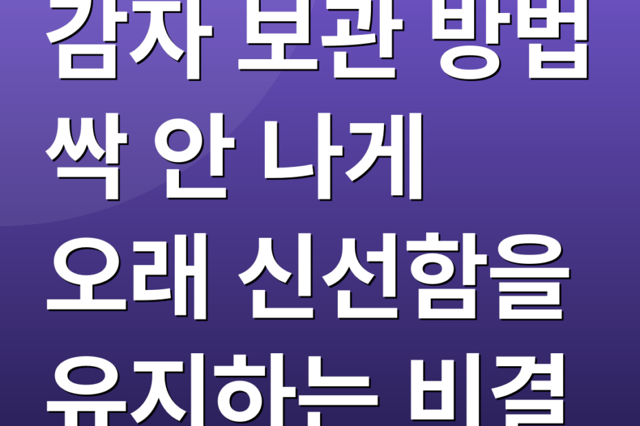 감자 보관 방법 싹 안 나게 오래 신선함을 유지하는 비결