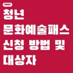 청년 문화예술패스 신청 방법 및 대상자: 최대 20만원 지원
