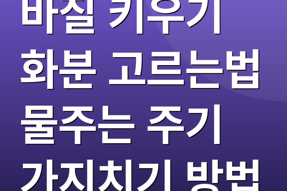바질 키우기 화분 고르는법 물주는 주기 가지치기 방법