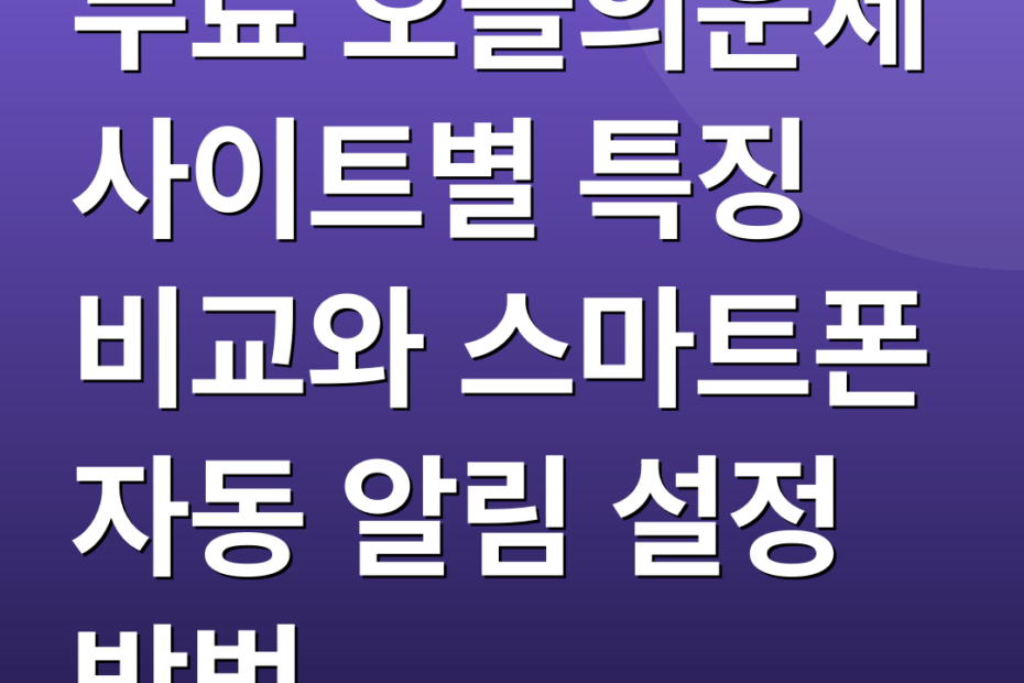 무료 오늘의운세 사이트별 특징 비교와 스마트폰 자동 알림 설정 방법