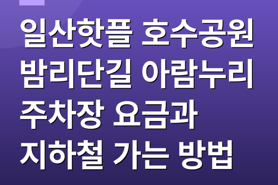 일산핫플 호수공원 밤리단길 아람누리 주차장 요금과 지하철 가는 방법