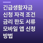 긴급생활자금 신청 자격 조건 금리 한도 서류 모바일 앱 신청 방법